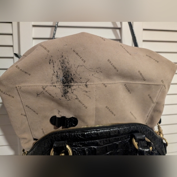 Brahmin Louise Rose Satchel in Black - Picture 13 of 16